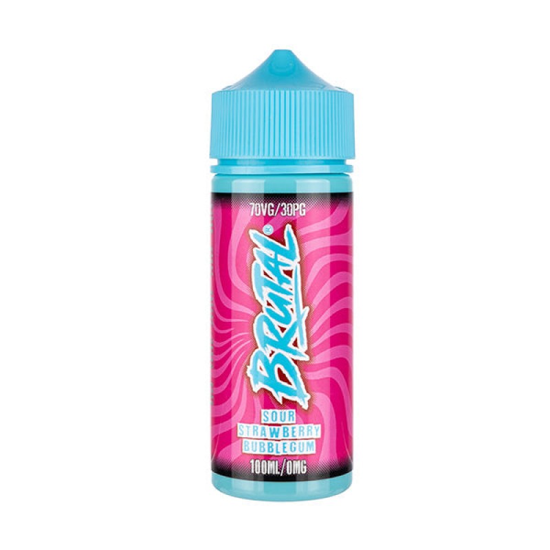 Sour Strawberry Bubblegum 100ml Shortfill E-Liquid by Brutal