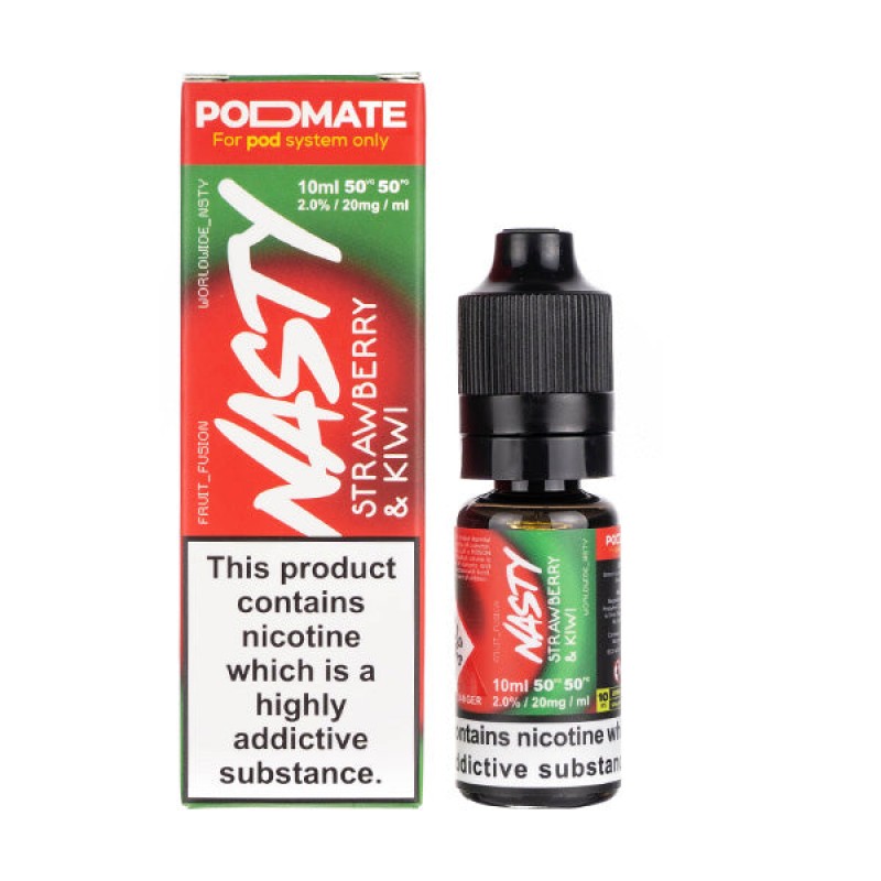 Strawberry & Kiwi Nic Salt E-Liquid by Nasty Juice Podmate