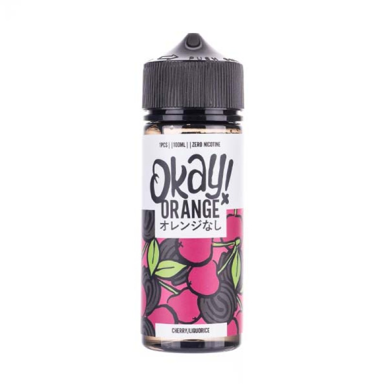 Cherry Liquorice 100ml Shortfill E-Liquid by Okay! Orange