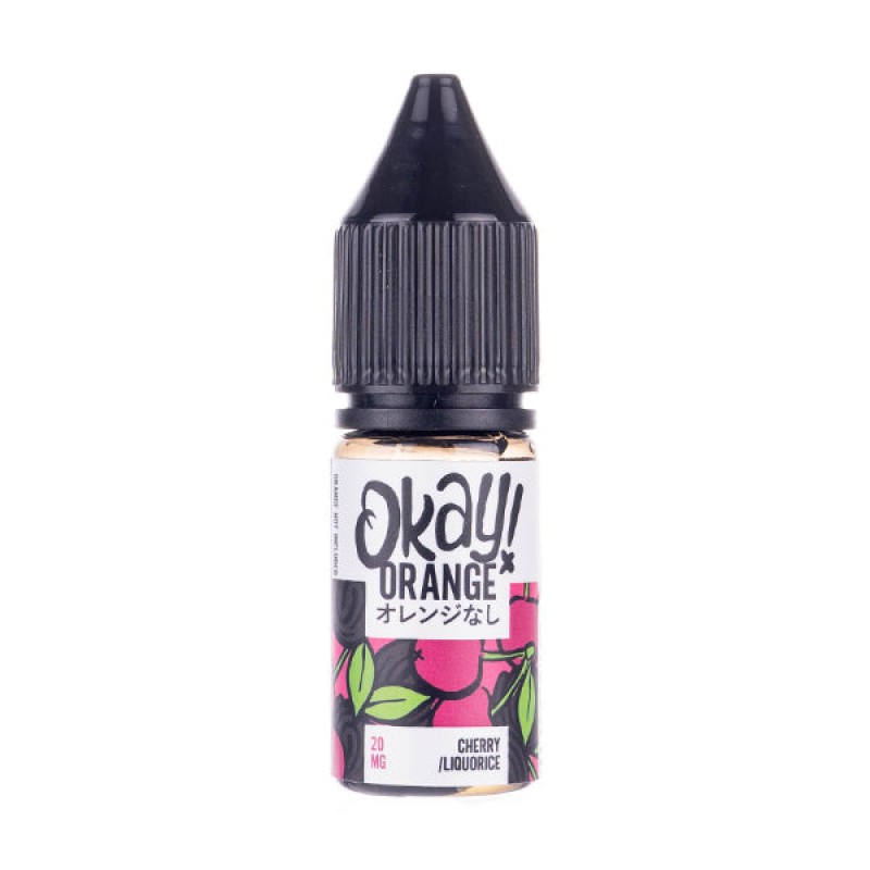 Cherry Liquorice Nic Salt E-Liquid by Okay! Orange